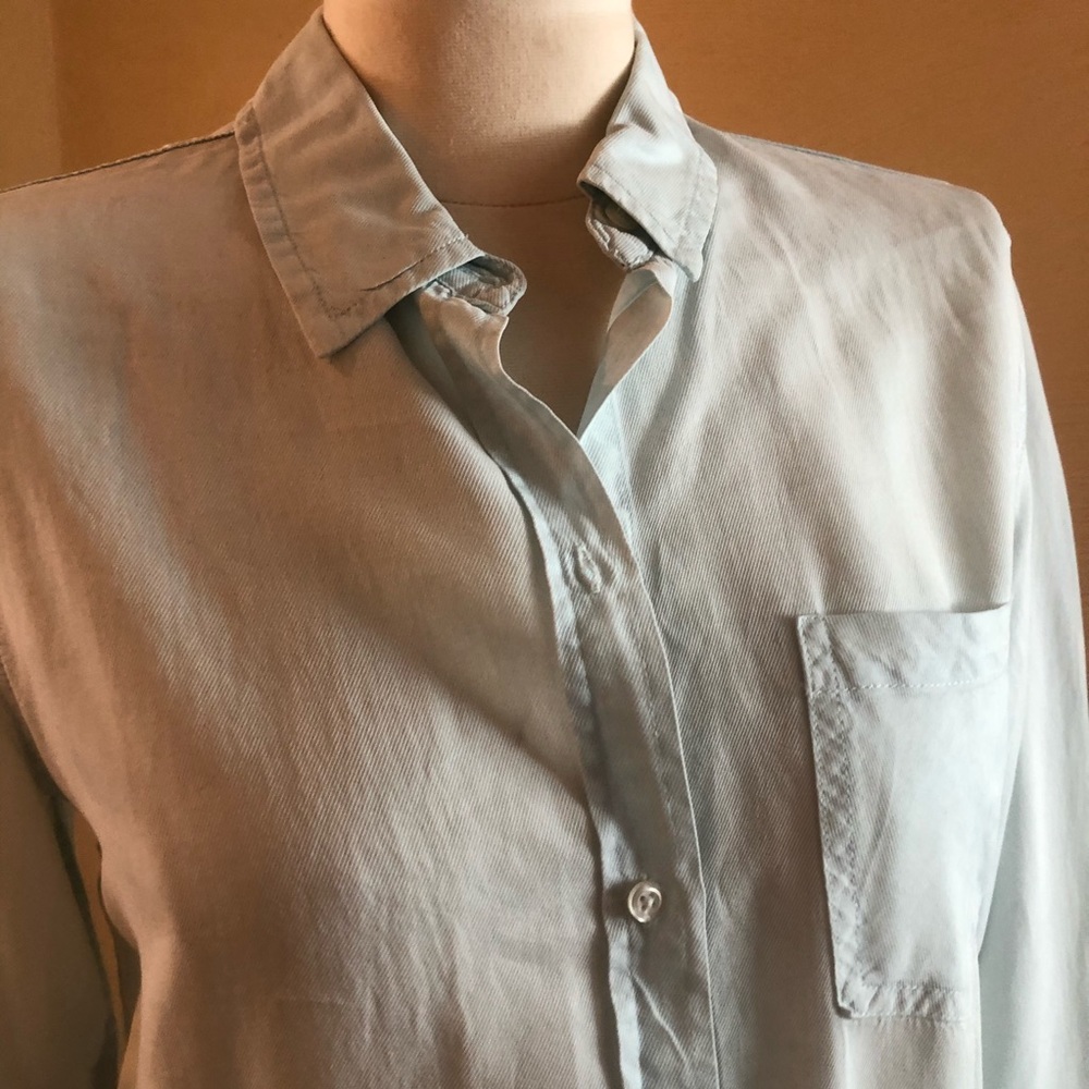 Zara NWT light blue denim shirt - Picture 5 of 6